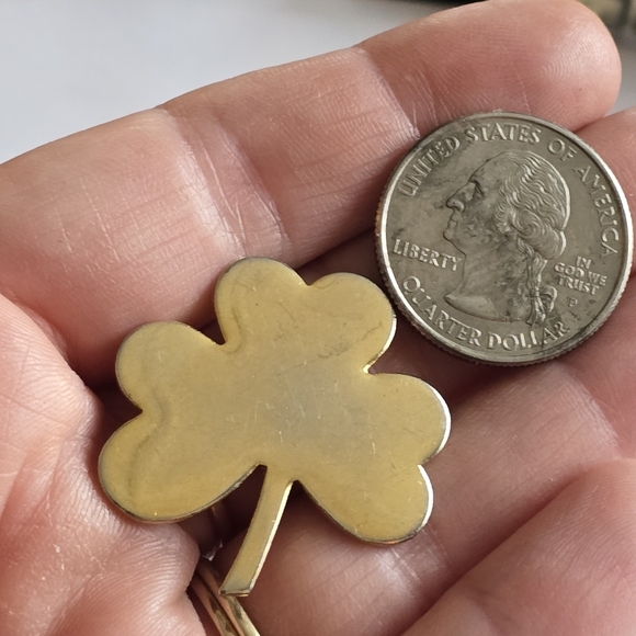 Vintage shamrock brooch pin celtic irish st Patrick's Day gold filled ireland - Picture 5 of 12